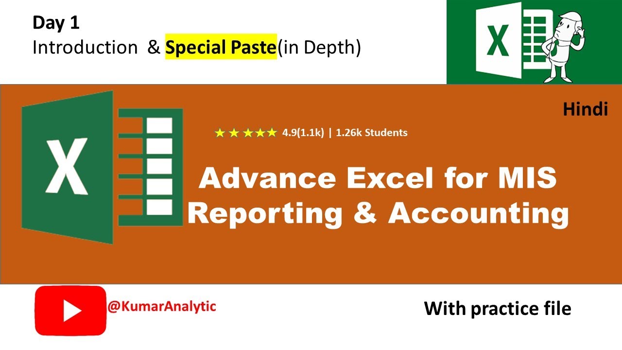 Excel Day 1 Introduction special paste - YouTube