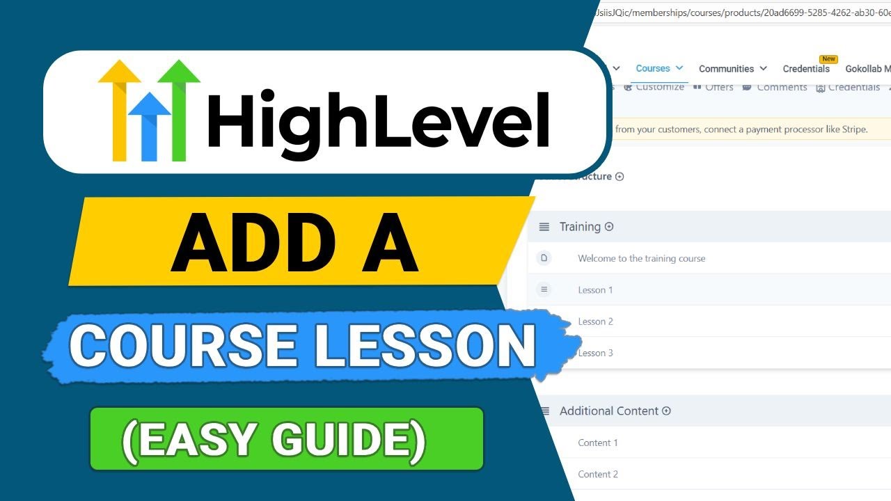 How to Add a Course Lesson in GoHighLevel Membership - Easy Guide - YouTube