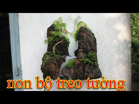 Video kỹ thuật làm non bộ thác nước treo tường từ xốp và xi... - youtube