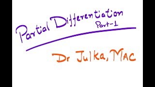 Partial Differentiation Part 1