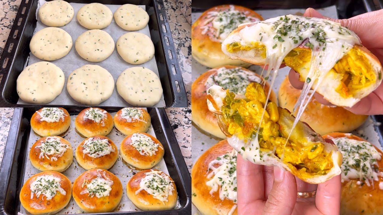 ألذ منهم مفيش😋جربهم غتوليو مدمنين عليهم فطائر محشية لي العشاء بعجينة خفيفة وحشوة لذيذة متشبعوش منها