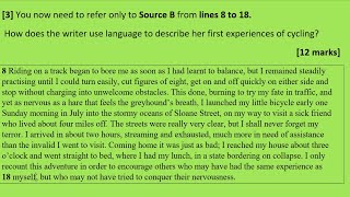 Q3 Paper 2 Cyclists want maximum marks? GCSE E/Lang Paper 2 (AQA)