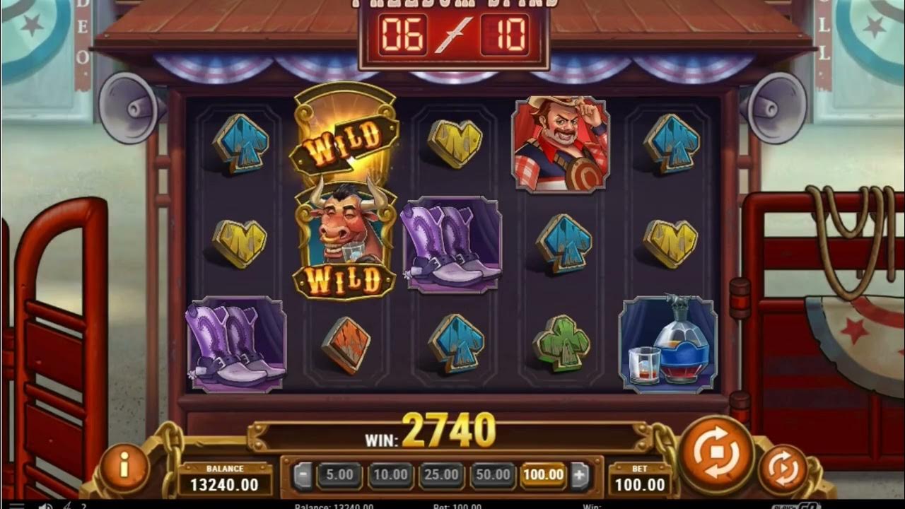 BULL IN A RODEO SLOT !!! BIG WIN OF 8000 From a BONUS FEATURE, FREE ...