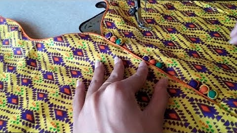 Creative Neck Design using Foam Buttons and Dori Piping || colour full neck design With potli button