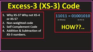 Excess-3 Code | XS-3 addition and subtraction