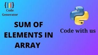 Sum Of List In Python | Python for Beginner | Code Generator | CG