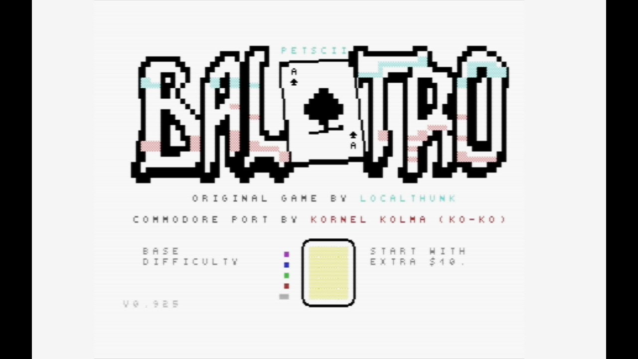 Balatro for the Commodore 64 / C64 (work in progress)