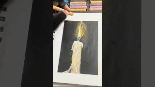DAY 15/30 - Melting candles = pastel magic. ✨🕯️ #oilpastelart #artprocess #candleart #artreel #art