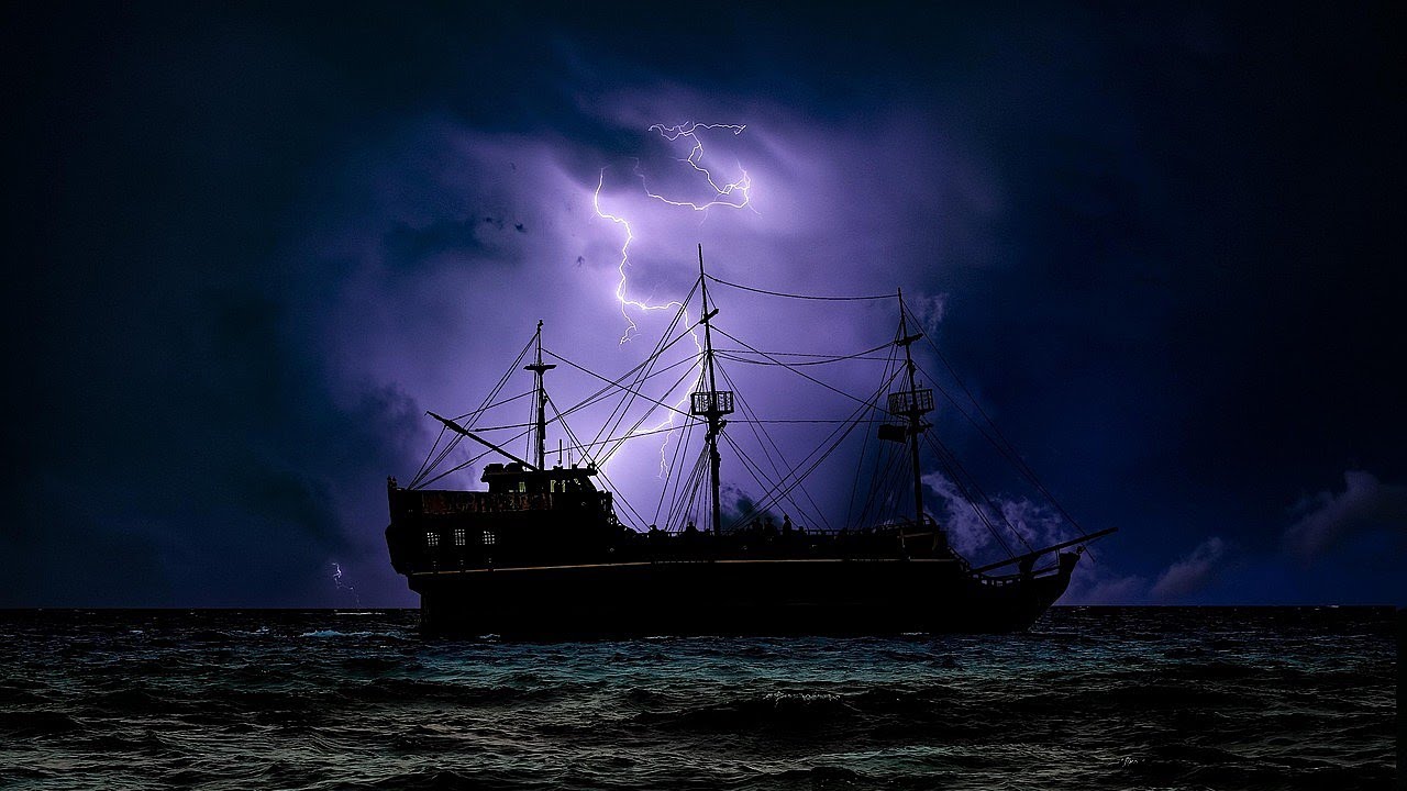 🔥 Stormy Ocean Waves & Distant Thunder 🌊 Calm Wind Ambience for Sleep, Relaxation | 2.5 Hours