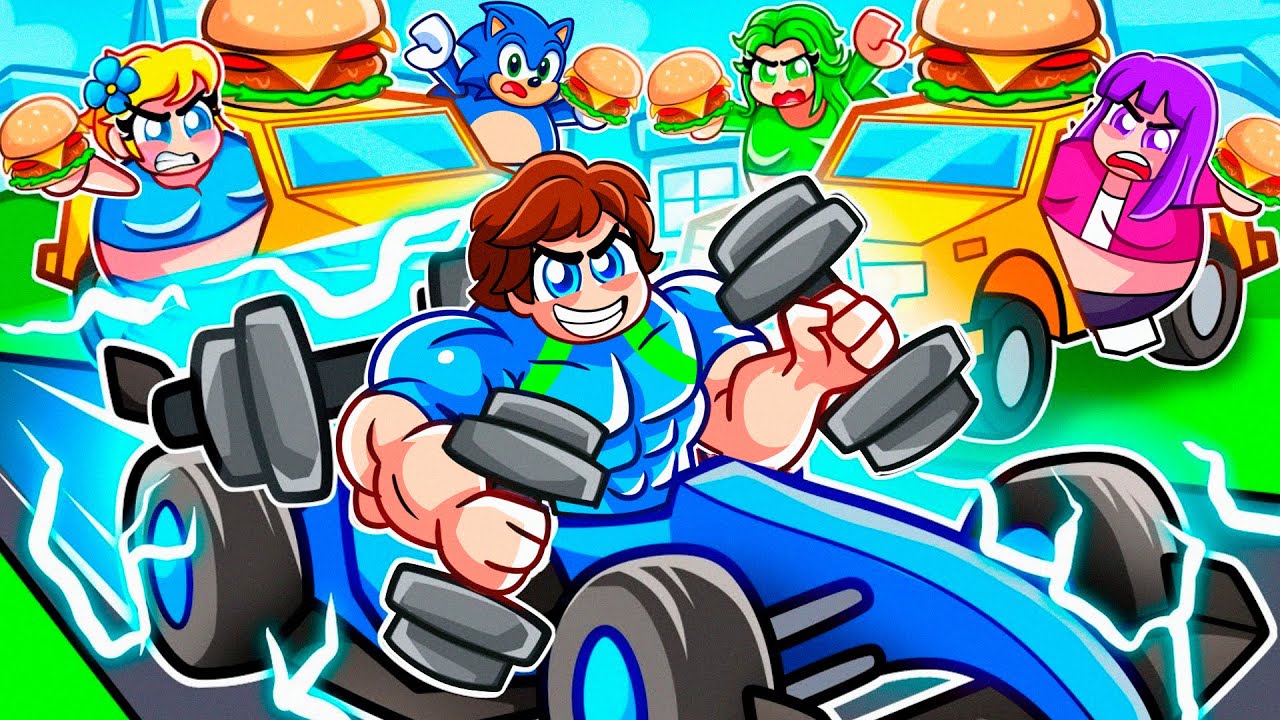 1 KASLI ENES VS 4 ŞİŞMAN ARABA YARIŞI MANHUNT! 😱 Roblox