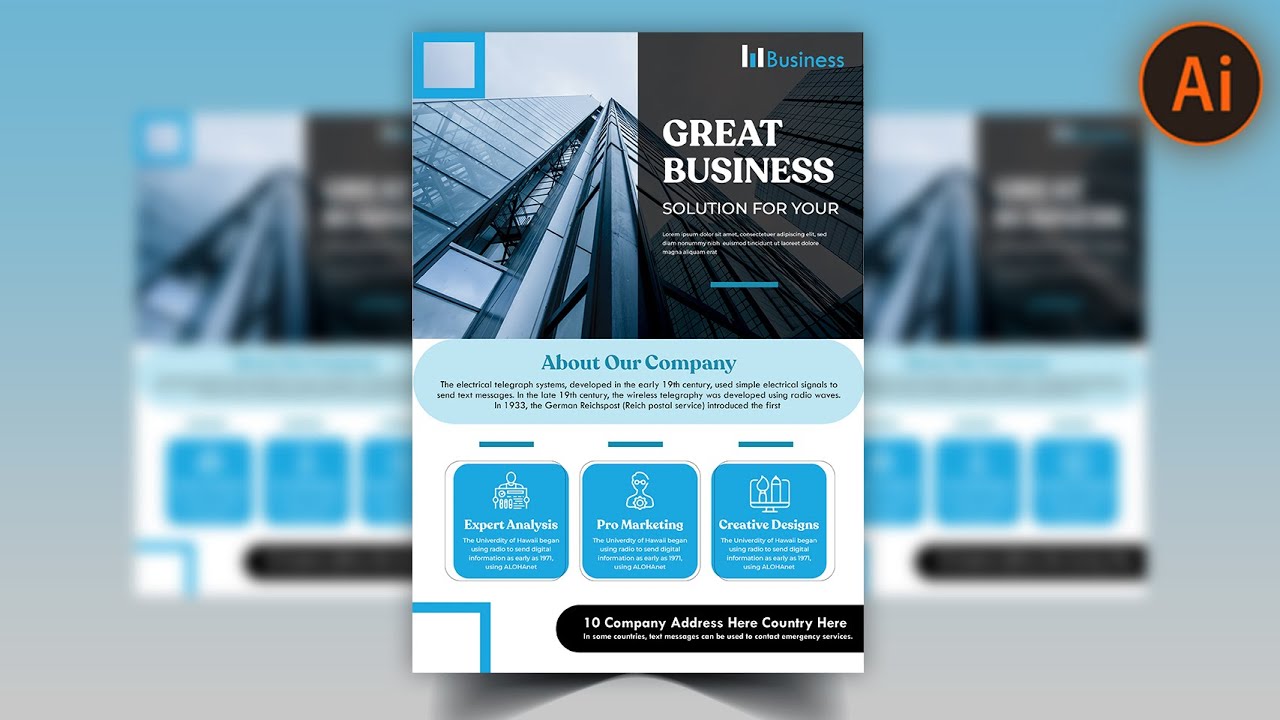 Professional Flyer design in  Adobe Illustrator (business Flyer)