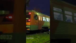 RZD DMU RA1-0032 on Torzok at night