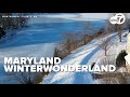 Lake Whetstone, Maryland neighborhood blanketed after winter snow