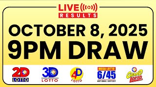 LIVE PCSO Lotto Result Today October 8, 2025 - 9:00 PM Draw