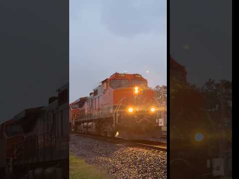 BNSF H1 In A Deshler Lightning Storm #train #railroad #railfan