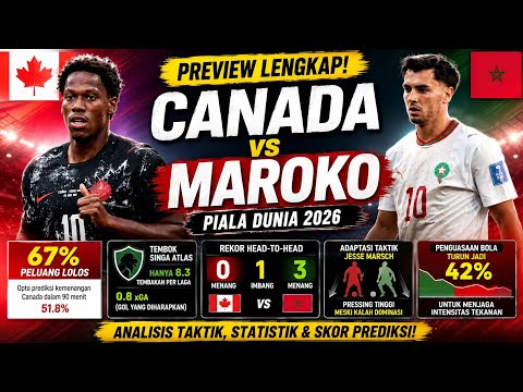 BMW777 x INDOBET365 - PREDIKSI CANADA VS MAROKO PIALA DUNIA 2026 | Analisis Opta & Prediksi Skor Babak 16 Besar