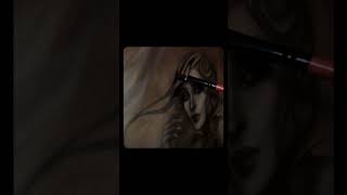 Painting luscious locks 🎨 #scorpio #zodiac #oilpainting #portrait #artist