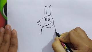 How To Draw Miss Rabbit Peppa Pig