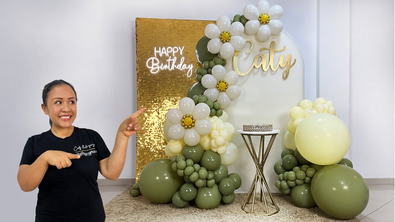 Como hacer un Arco de Globos🌼Decoración para Cumpleaños💛