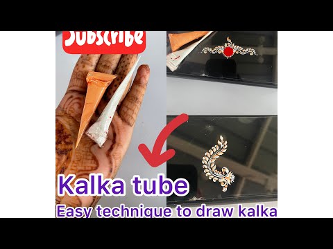 Easy way to draw kalka with kalka tube….👍 easy kalka design🌺