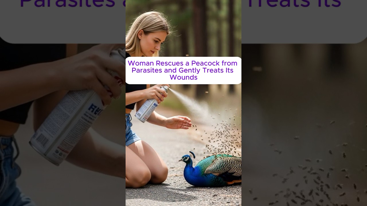 Woman Rescues a Peacock from Parasites and Gently Treats Its Wounds 