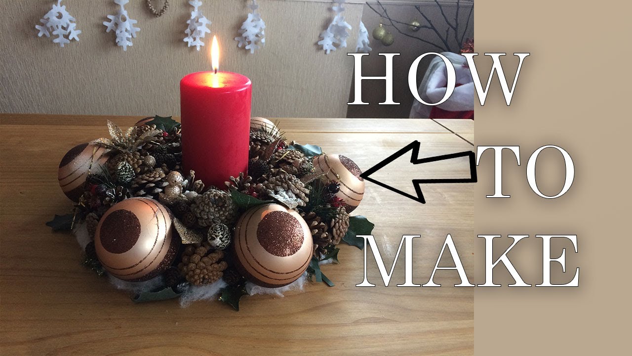 How To make Christmas Candle Centerpieces YouTube