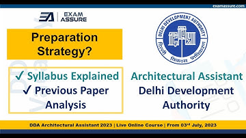 Preparation Strategy  for DDA Architectural Assistant 2023  |  Syllabus Insights, Previous Trends