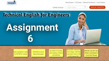 NPTEL Technical English for Engineers Week 6 Assignment Answers | 2022