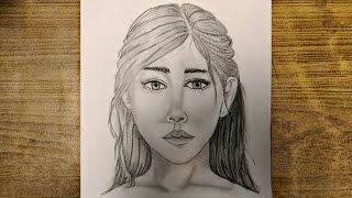 Beautiful Girl Face Sketch Drawing | Easy Pencil Portrait for Beginners