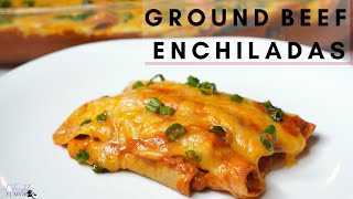 EASY GROUND BEEF ENCHILADAS | ENCHILADA RECIPE #shorts