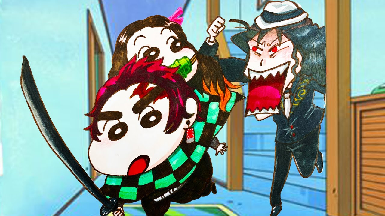 Crayon Shin Chan Demon Slayer クレヨンしんちゃんを鬼滅の刃にして描いてみた 鬼滅のしんのすけ Youtube