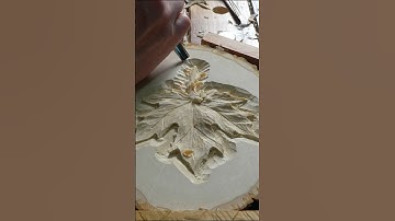 Peaceful carving of a maple leaf #handmade #woodcarving #woodscraft #wood #artwork #wildlife