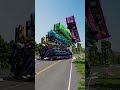 Mixed Color Rainbow Bus Tower Fall Crashed BeamNG Drive