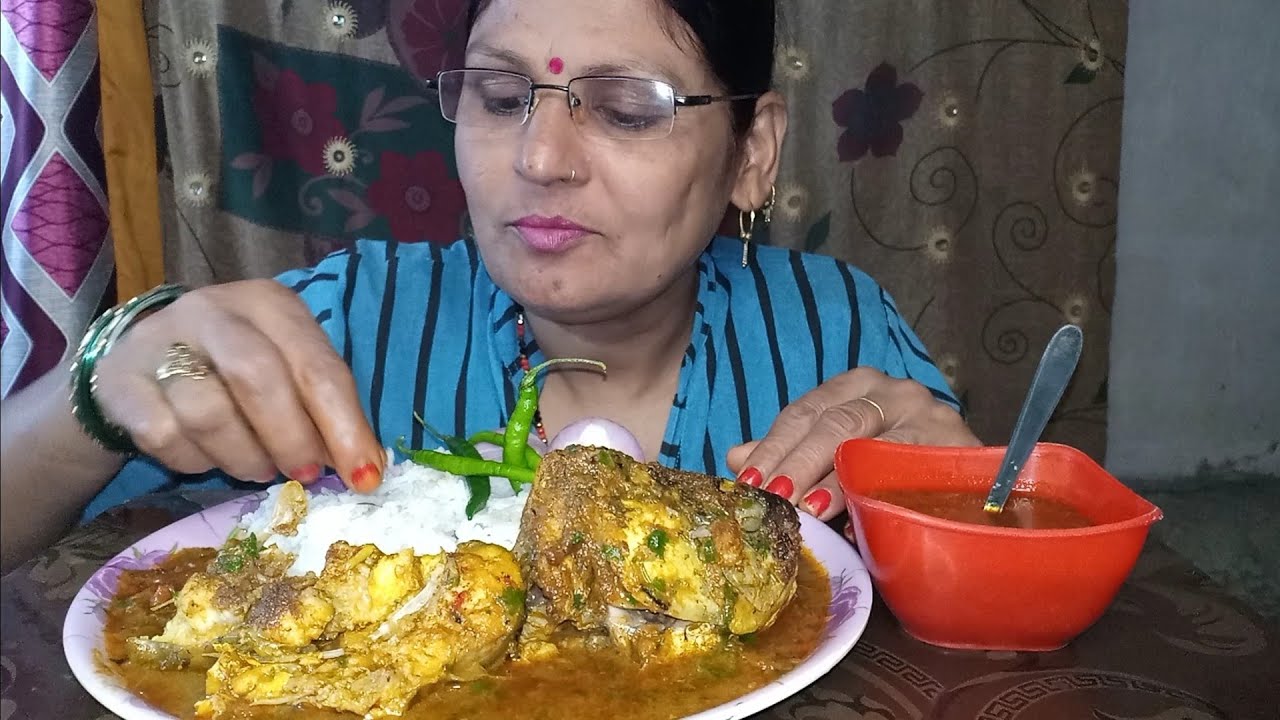 Fish curry eating video 🤤 l ASMR Mukbang Bigbites l 