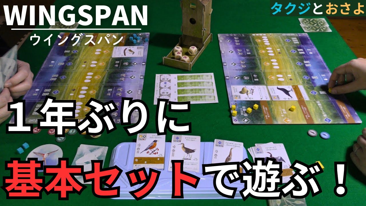 Playing Wingspan with the basic rules! A relaxing board game for a 
