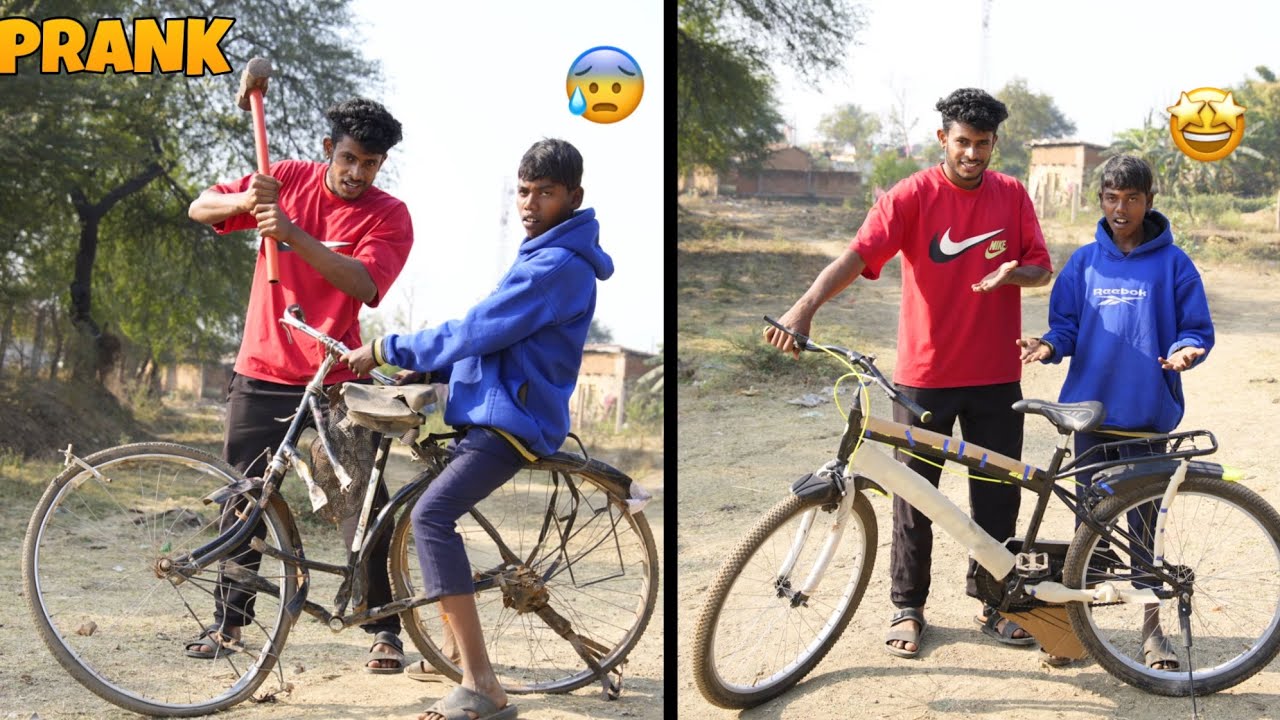 breaking my chotu old cycle gifting new cycle 