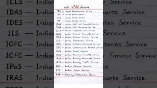 All UPSC Services Explained 🇮🇳 | IAS IPS IRS Full List #education #shorts