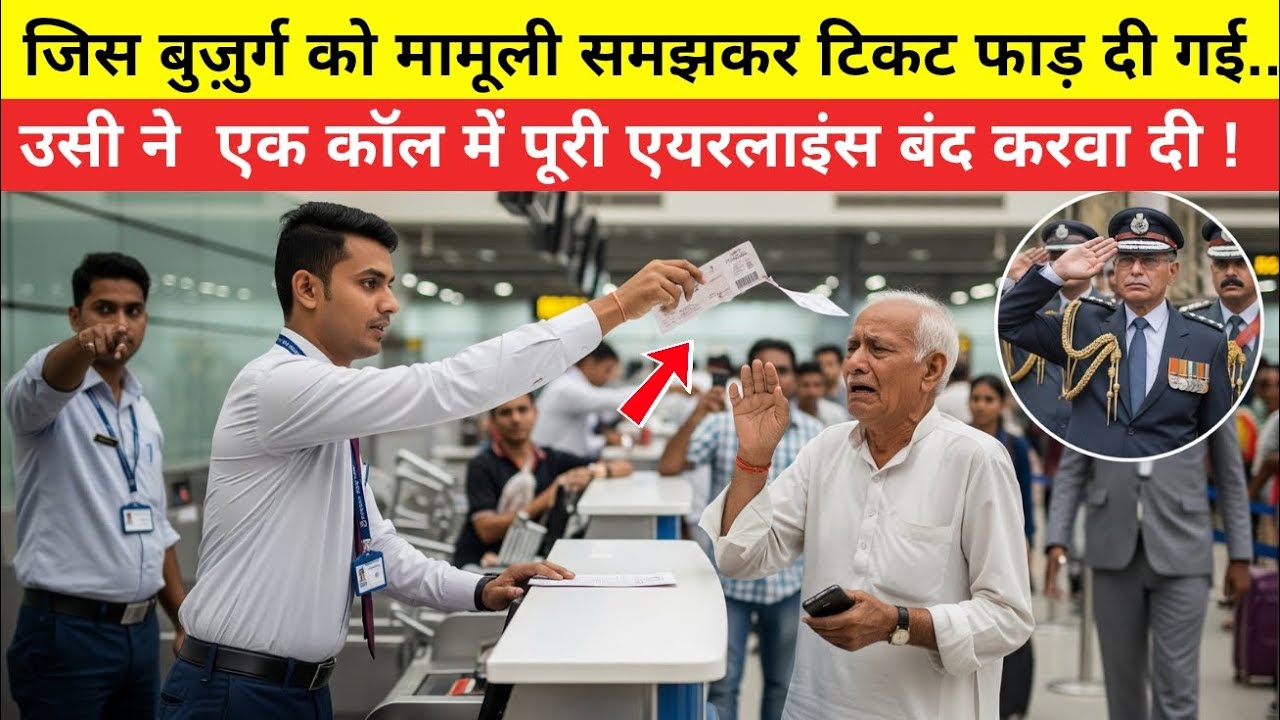 जिस बुजुर्ग को मामूली समझकर टिकट फाड़ दी गई..उसी ने एक कॉल में पूरी एयरलाइंस बंद करवा दी #storytales