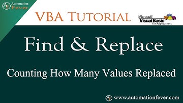 Counting How Many Value Replace -  Find and Replace | VBA Tutorials in Hindi