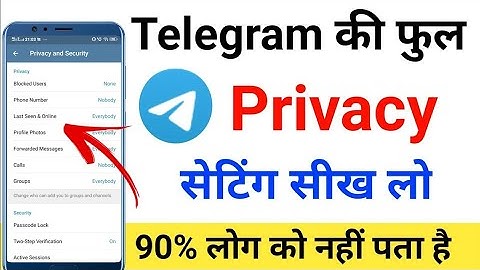Telegram Me Privacy And Security Setting Kaise Kare !! telegram privacy settings