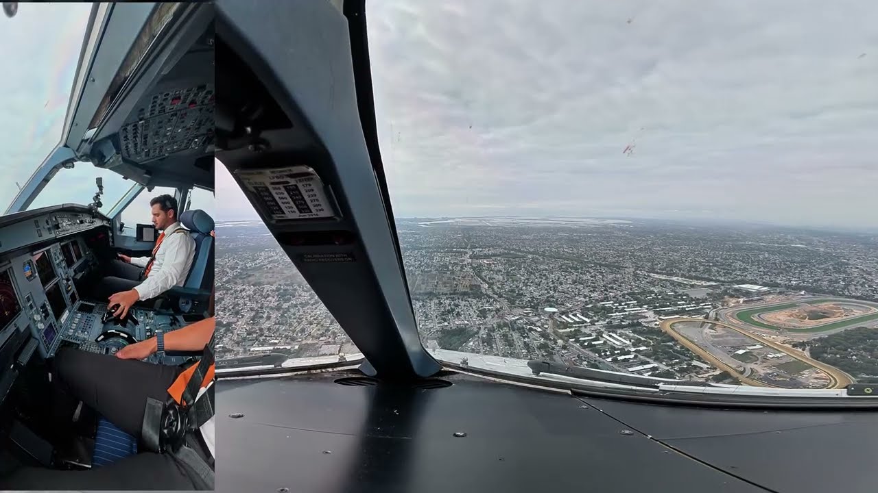 ВЗГЛЯД ПИЛОТА - Эпическая посадка Airbus A330 на ВПП 22L аэропорта имени Джона Кеннеди | Вид из к...