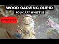 Carving cupid in woodbeginner project knife only