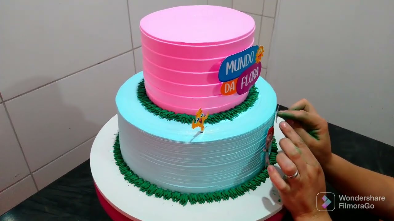 Bolo 2 andares mundo Bita pra 50 pessoas/como montar estrutura @danielebolos2781