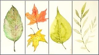 leaves watercolor easy paint beginners different tutorials