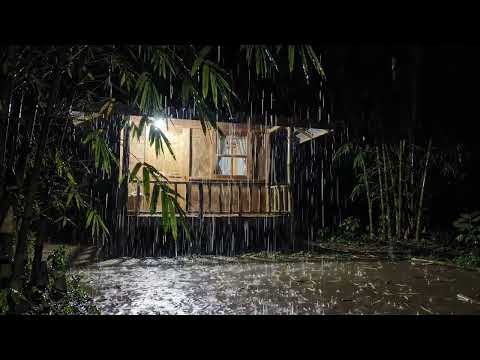 One Rainy Night Here Can Calm Any Mind 🌧️ Forest Cabin Sounds