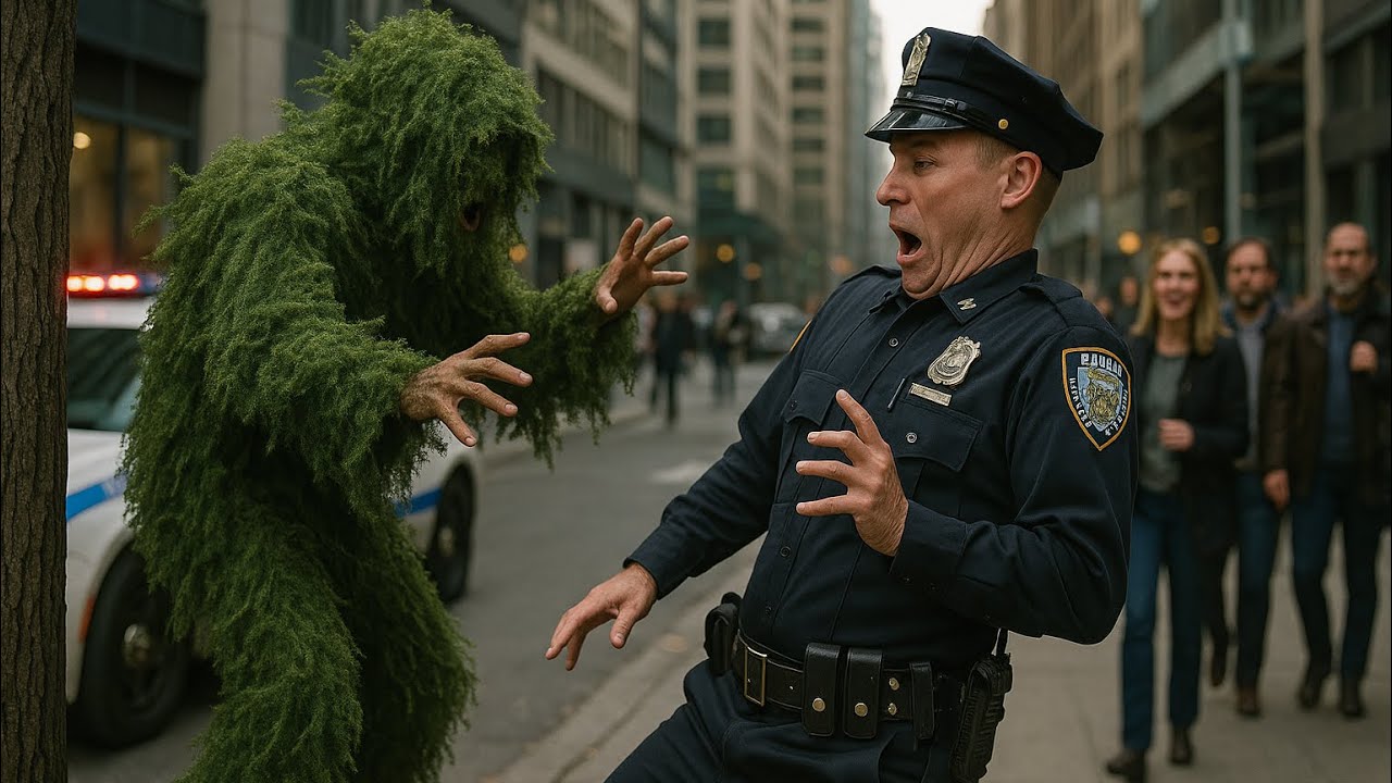 Pretty Police Officer Screamed so Loudly!! }•{She peed her pants!?} So scared |7| Bushman prank