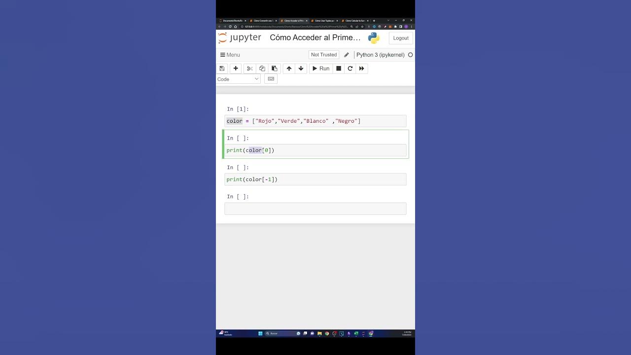  c mo acceder al primer y ltimo elemento de una lista en python youtube
