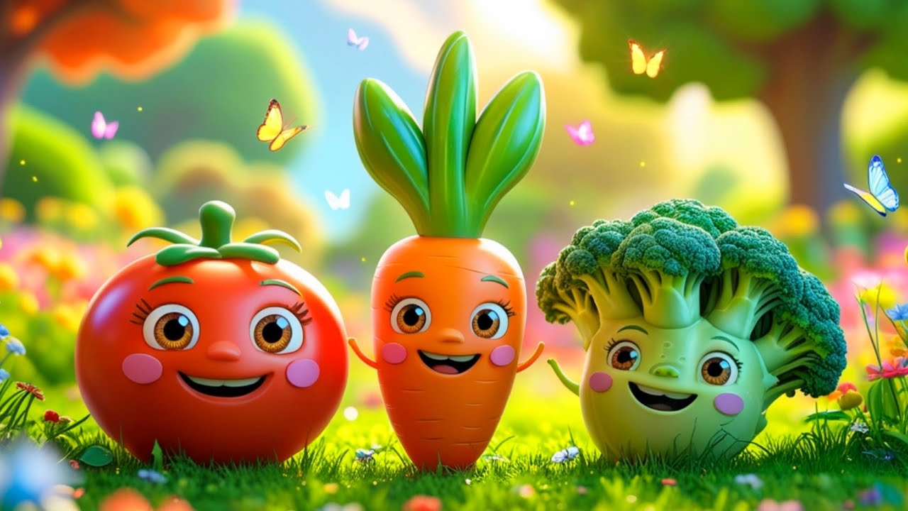 Vegetables Song for Kids 🥕🍅 | Learn Veggie Names with Cute Garden Friends