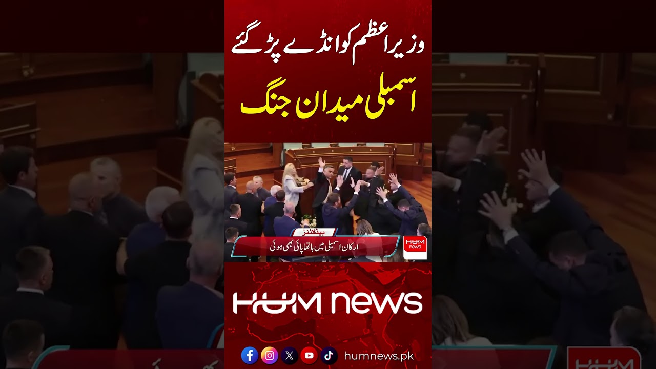 Moment opposition MP throws eggs at Kosovo's Acting PM | Hum News | Pakistan