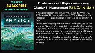Unit Conversion - Fundamentals of Physics by Resnick Halliday - Engineers Academy